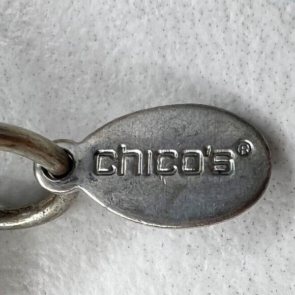 Chicos Silver Tone Chunky Metal Plastic Long Chain Link Statement Necklace 45" ✨ - Picture 11 of 11